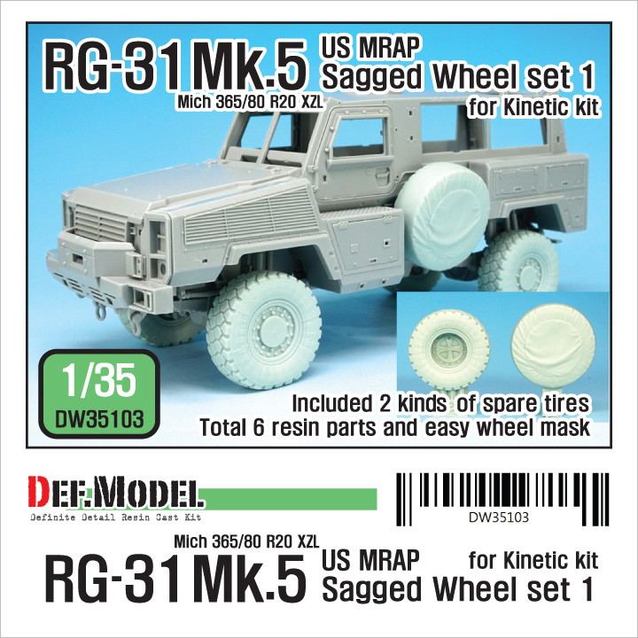【新製品】DW35103 MRAP RG-31 Mk.5 自重変形タイヤセット1