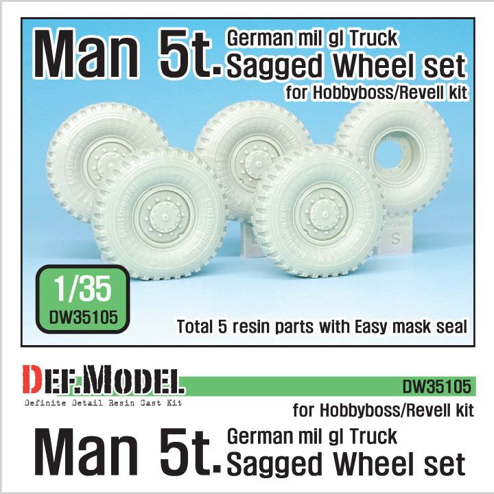 【新製品】DW35105 ドイツ Man 5t. mil gl トラック 自重変形タイヤセット