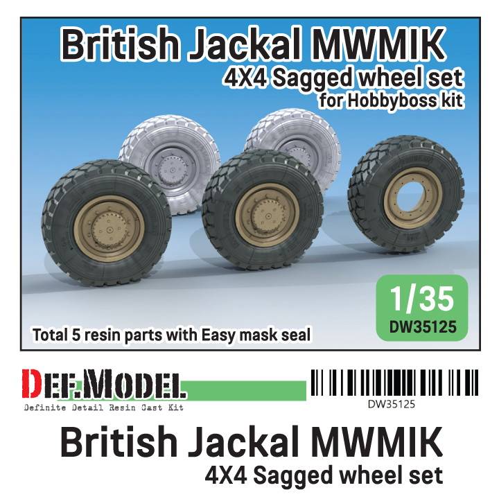 【新製品】DW35125 現用 イギリス陸軍ジャッカル1高機動装甲車用自重タイヤセット