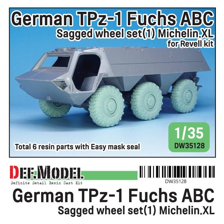 【新製品】DW35128 現用 ドイツ連邦軍TPz-1フックス装甲車用自重変形タイヤセット1フランス製仕様