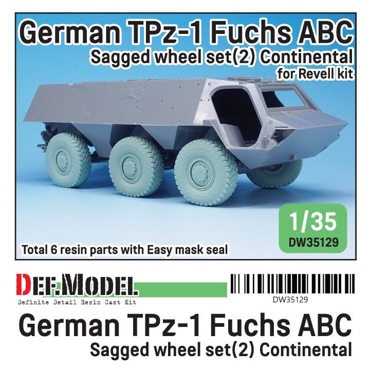 【新製品】DW35129 現用 ドイツ連邦軍TPz-1フックス装甲車用自重変形タイヤセット2ドイツ製仕様
