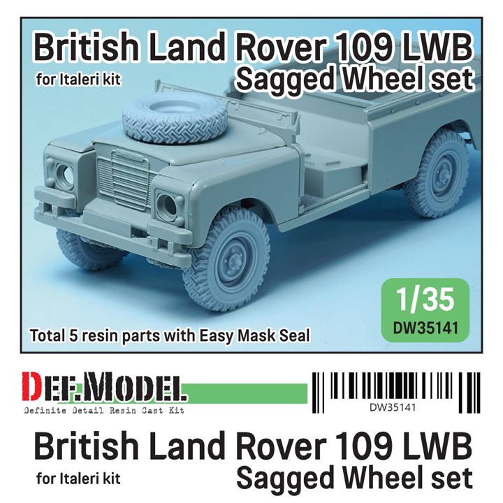 【新製品】DW35141 1/35 現用 イギリス ランドローバー 109LWB 自重変形タイヤセット(イタレリ用)