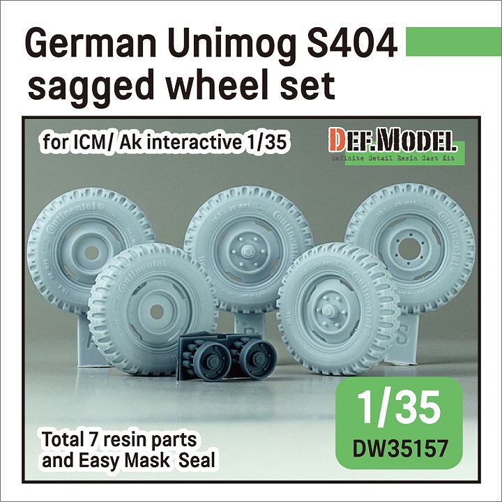 【新製品】DW35157 1/35 現用 ドイツ ウニモグ S404 自重変形タイヤセット AKインタラクティブ/ICM用