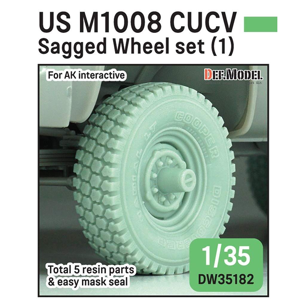 【新製品】DW35182 1/35 アメリカ M1008 CUCV 軽軍用車両 自重変形タイヤセット(AKインタラクティブ用)