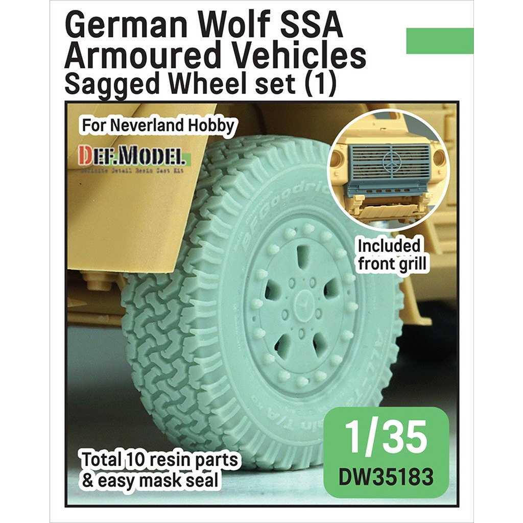 【新製品】DW35183 1/35 ドイツ ウルフ SSA 特別防護装備車輛 自重変形タイヤセット(1) (ネバーランドホビー用)