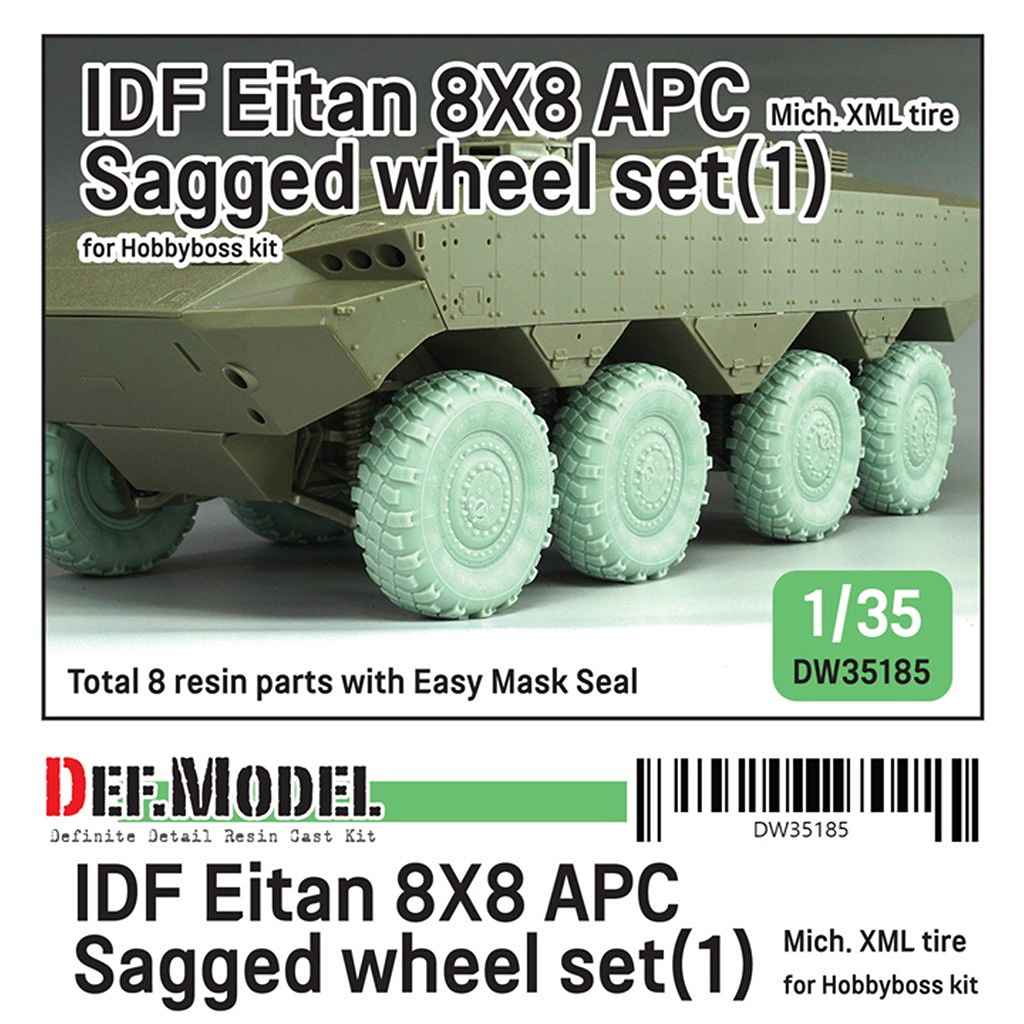 【新製品】DW35185 1/35 イスラエル エイタン 8X8 装輪装甲車 自重変形タイヤセット(ホビーボス用)