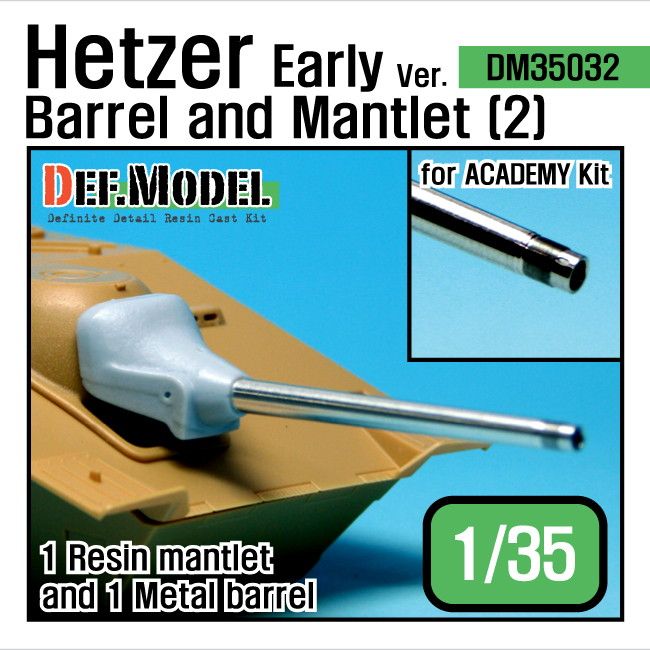 【新製品】[2013923603201] DM35032)ヘッツァー 初期型 砲身&防盾セット 2