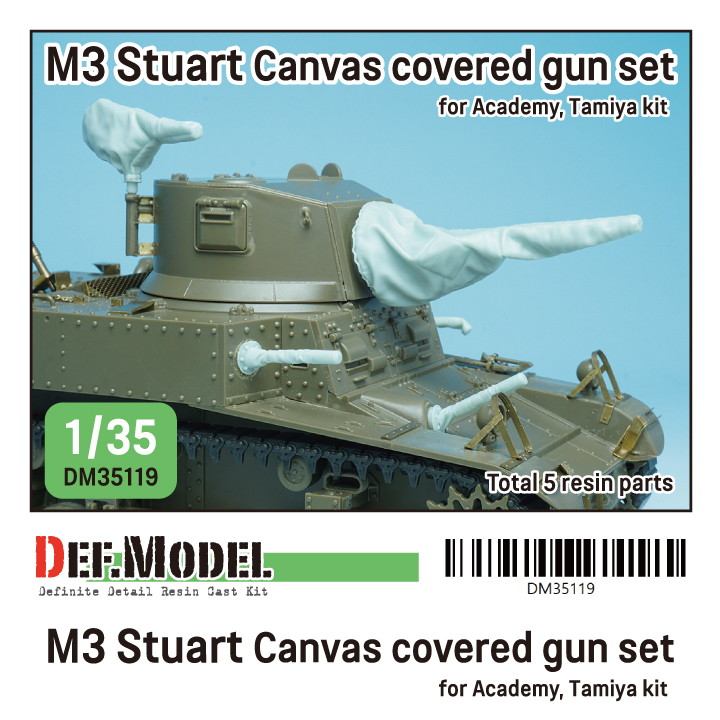 【新製品】DM35119 WWII アメリカ M3 スチュアート キャンバスカバーで覆われた砲身セット
