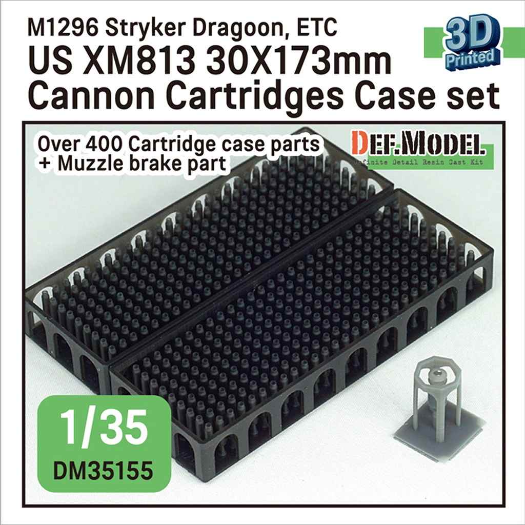 【新製品】DM35155 1/35 現用 アメリカ XM813 ブッシュマスターII 30mm機関砲 30x173mm弾 空薬莢セット マズルブレーキ付