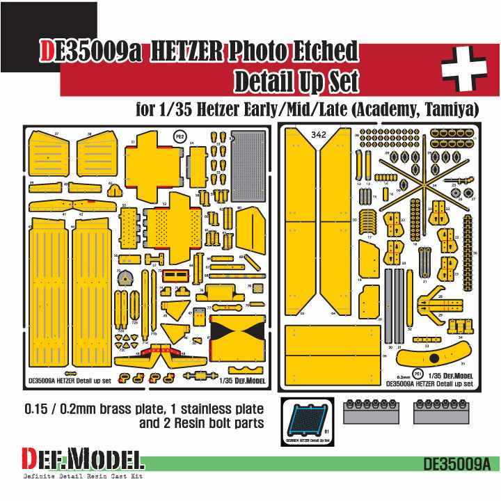 【新製品】DE35009A ヘッツァー 初期/中期/後期型用 エッチングパーツセット