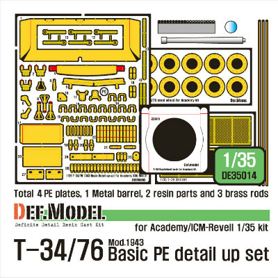 【新製品】DE35014)WWII 露 T-34/76 ベーシックエッチングパーツセット