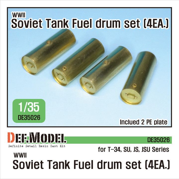 【新製品】DE35026 WWII ソビエト戦車 燃料ドラム缶セット T-34/SU/JS/JSU用 4個入