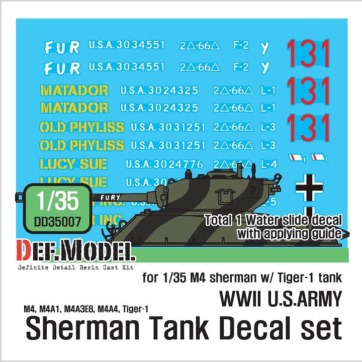 【新製品】DD35007)WWII M4 シャーマン デカールセット