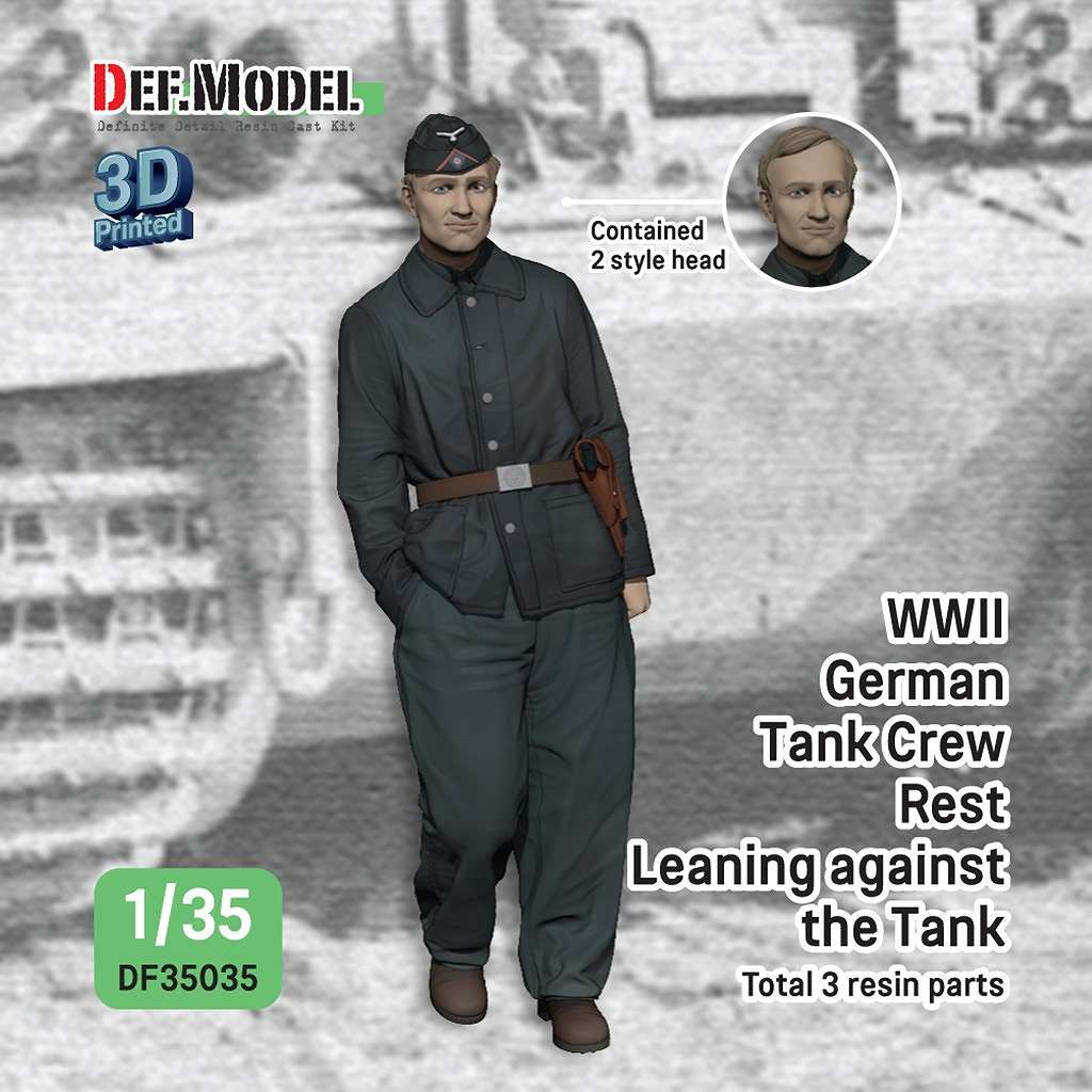 【新製品】DF35035 1/35 WWII ドイツ ティーガーIの前面によりかかって休む戦車兵 #1