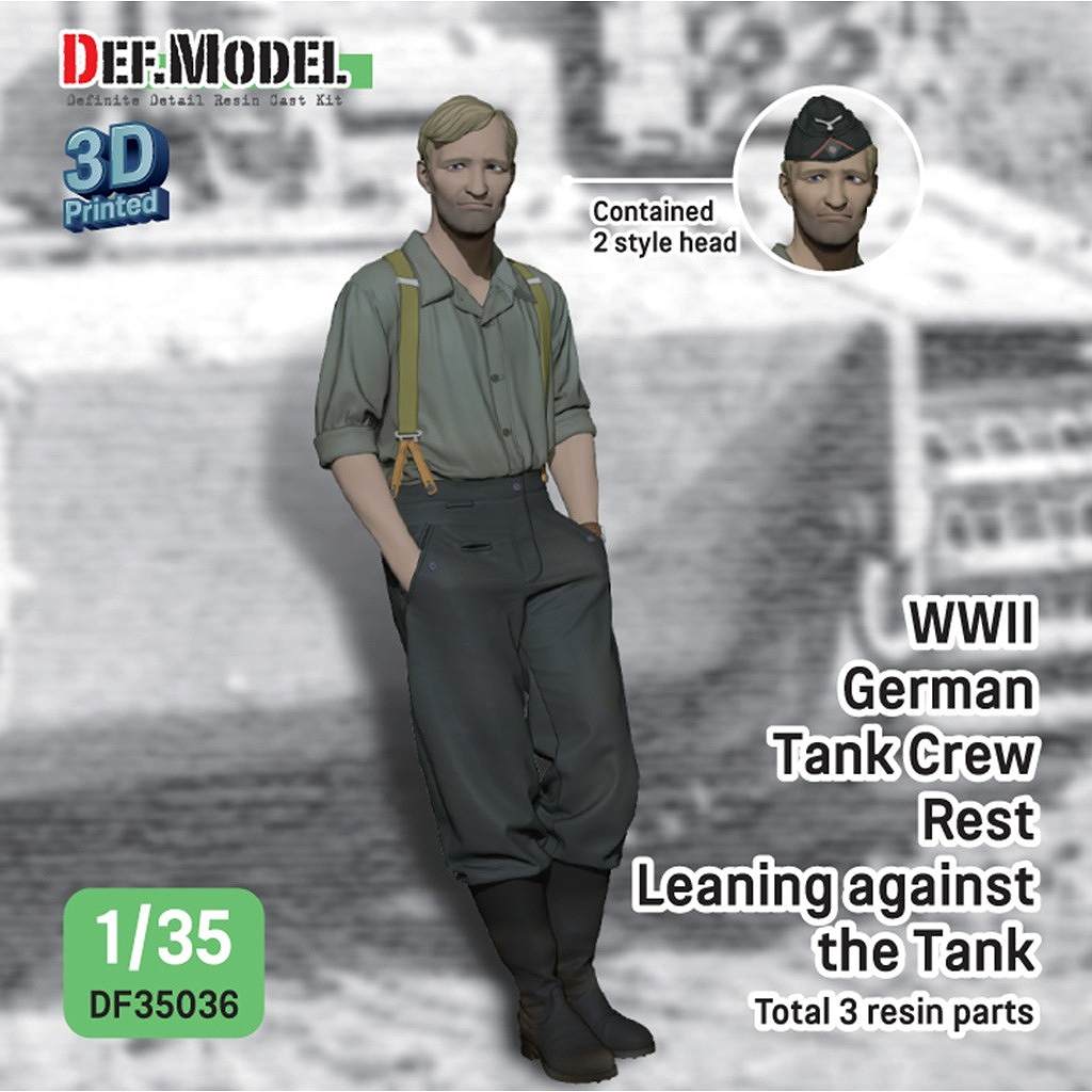 【新製品】DF35036 1/35 WWII ドイツ ティーガーIの前面によりかかって休む戦車兵 #2