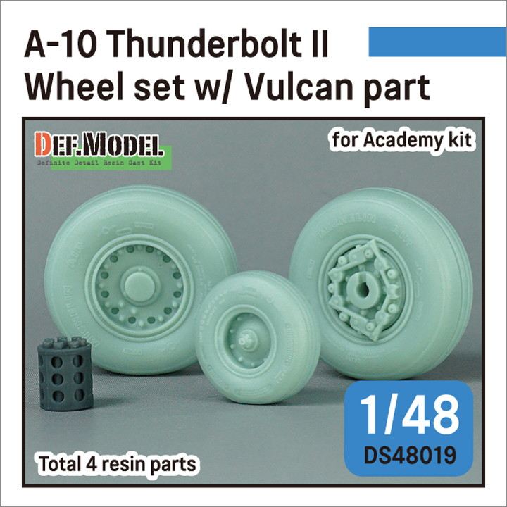 【再入荷】DS48019 1/48 A-10 サンダーボルトII 自重変形タイヤセット 機関砲砲口付