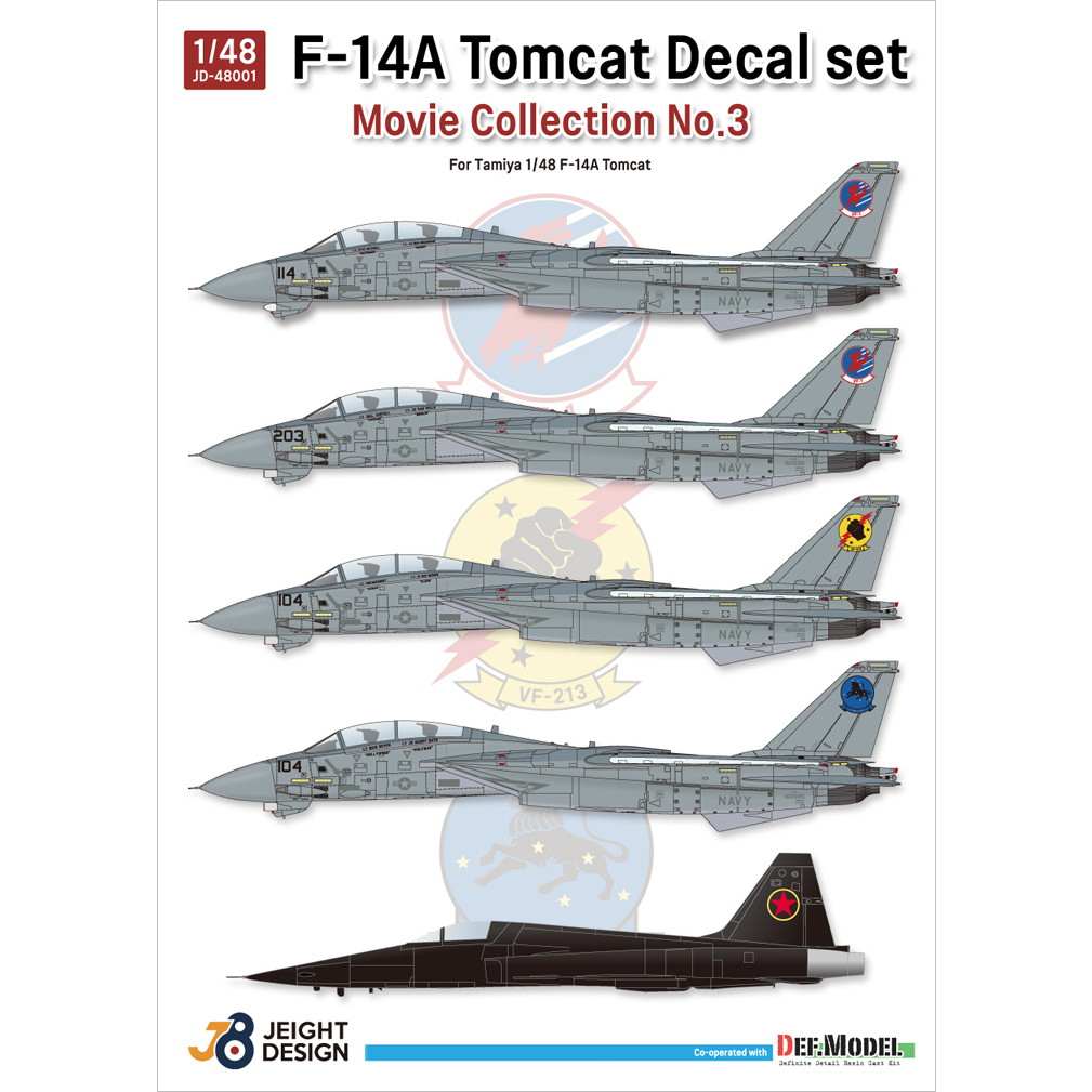 【再入荷】JEIGHT DESIGN JD-48001 1/48 【ムービーコレクション No.3 1986年】グラマン F-14A トムキャット & MiG-28(F-5E) 【ネコポス可】