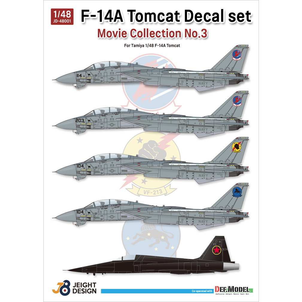 8月8日入荷予定 JEIGHT DESIGN JD-48001 1/48 【映画 トップガン 1988年】グラマン F-14A トムキャット & MiG-28(F-5E) 【ネコポス可】