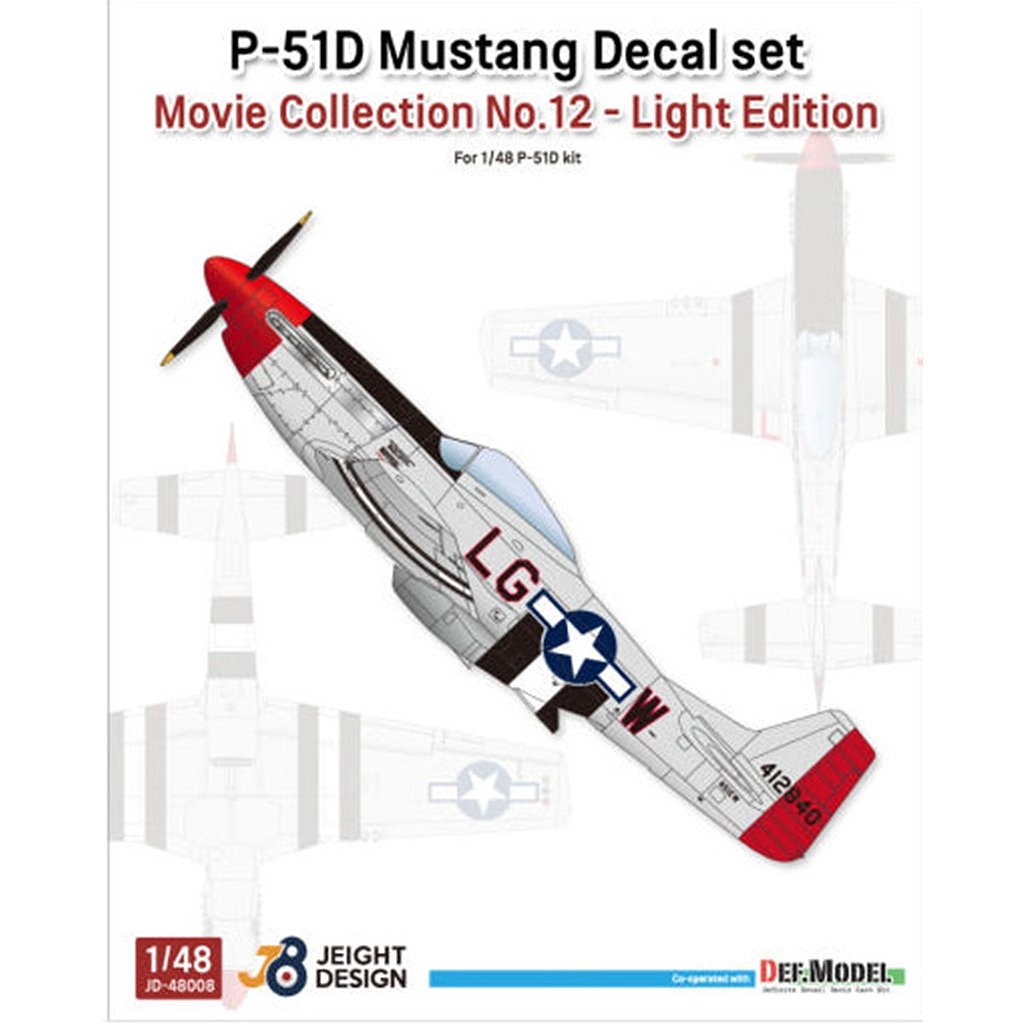 【新製品】JEIGHT DESIGN JD-48008 【ムービーコレクション No.12 2022年】ノースアメリカン P-51D マスタング ライトエディション 【ネコポス規格外】