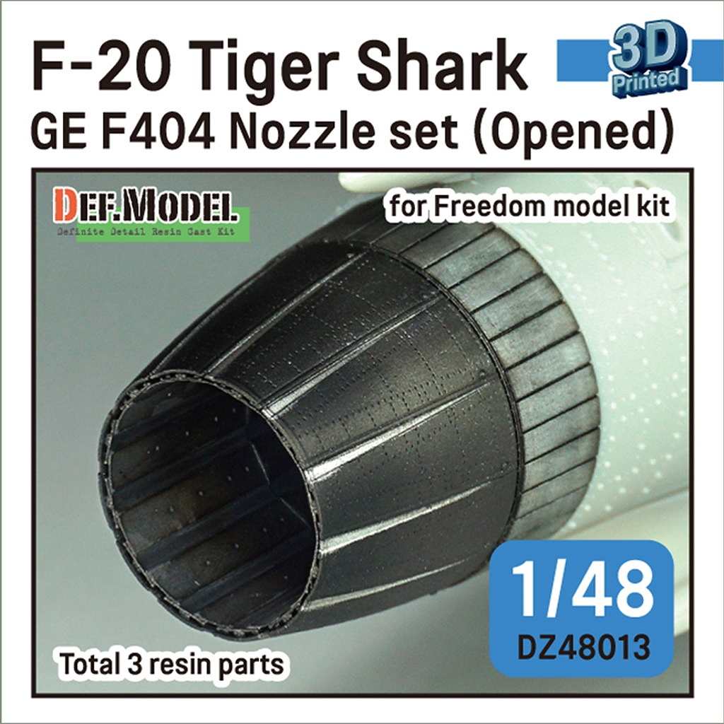 【新製品】DZ48013 1/48 F-20 タイガーシャーク GE YF404-100 排気ノズル オープン フリーダムモデル用