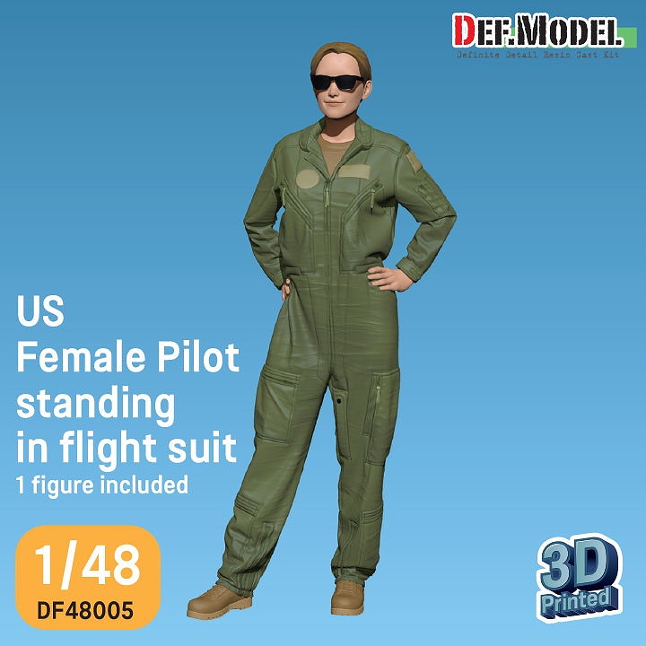 【新製品】DF48005 1/48 現用 アメリカ 女性パイロット フライトスーツ 立ちポーズ