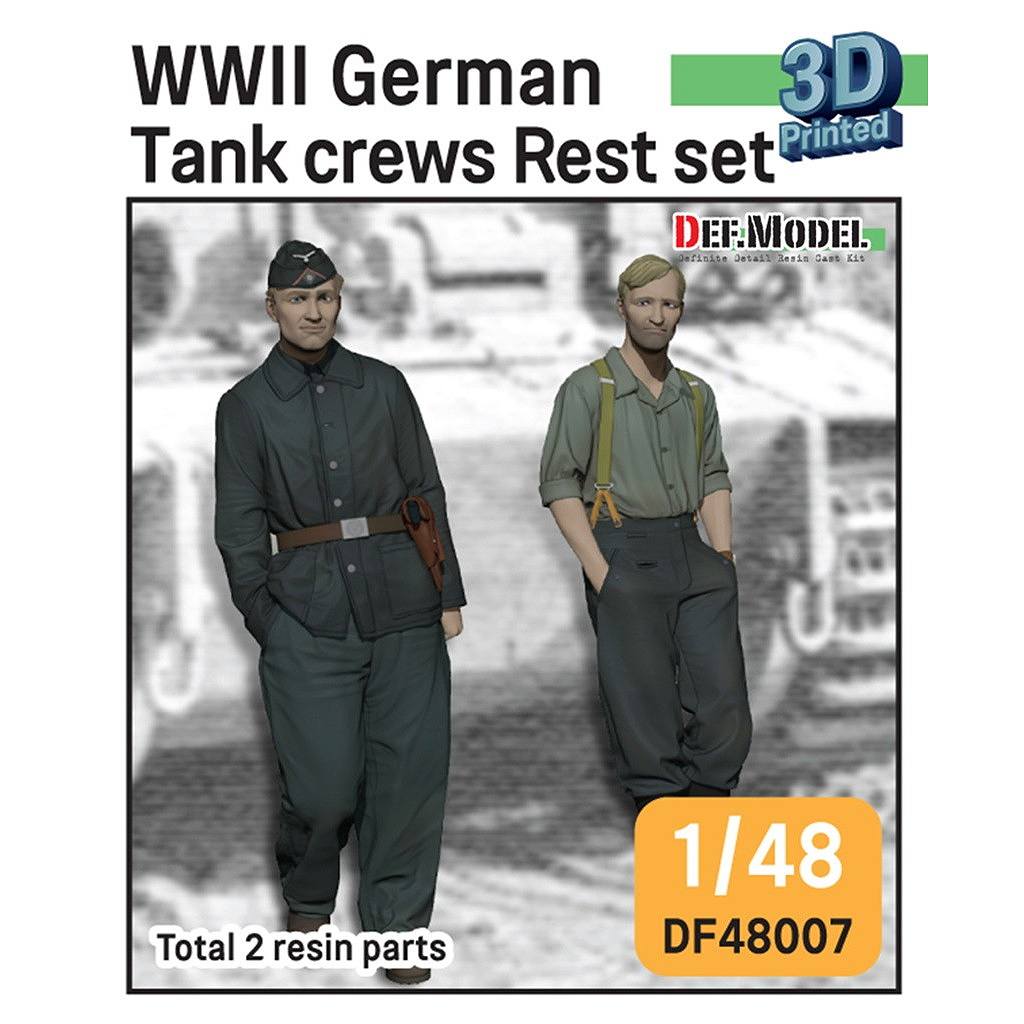 【新製品】DF48007 1/48 WWII ドイツ ティーガーIの前面によりかかって休む戦車兵 2体セット