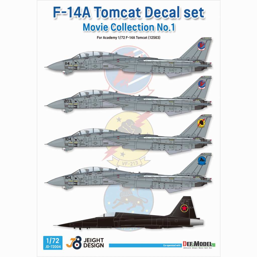 【再入荷】JEIGHT DESIGN JD-72004 1/72 【ムービーコレクション No.1 1986年】グラマン F-14A トムキャット & MiG-28(F-5E) 【ネコポス可】