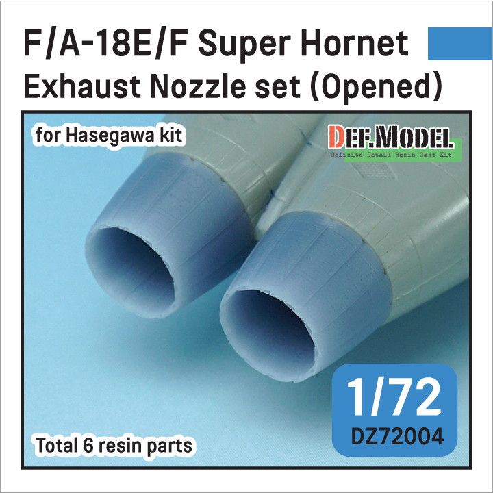 【新製品】DZ72004 1/72 ボーイング F/A-18E/F/G スーパーホーネット用排気ノズル オープン(ハセガワ用)