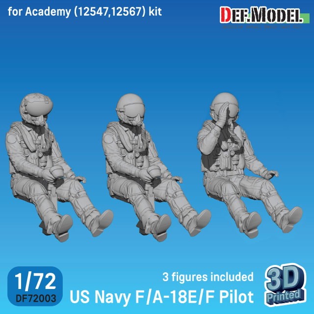 【新製品】DF72003 1/72 現用 米海軍 F/A-18E/F パイロットセット 3体入り