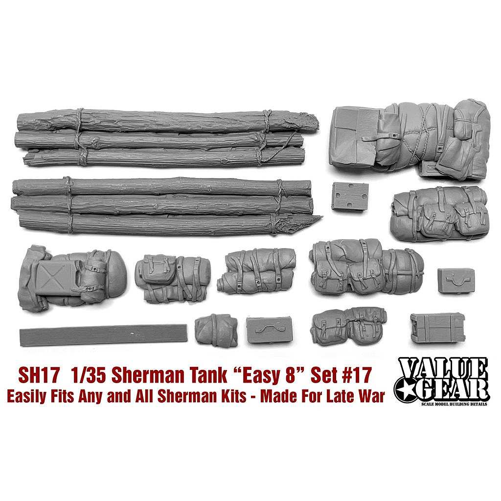 【新製品】SH017 シャーマン エンジンデッキ積荷セット #17 イージーエイト+丸太