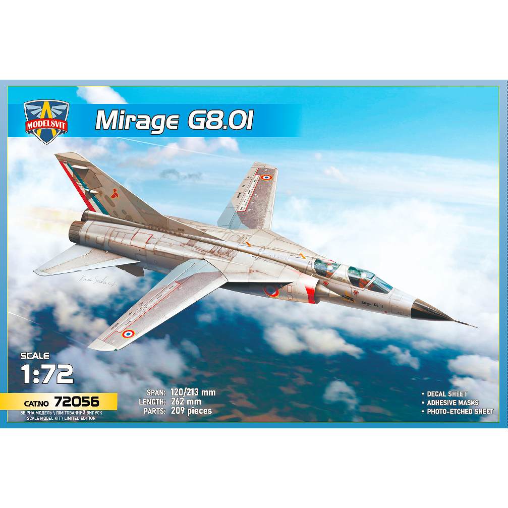 【新製品】72056 1/72 ミラージュ G8.01 試作複座可変翼迎撃機
