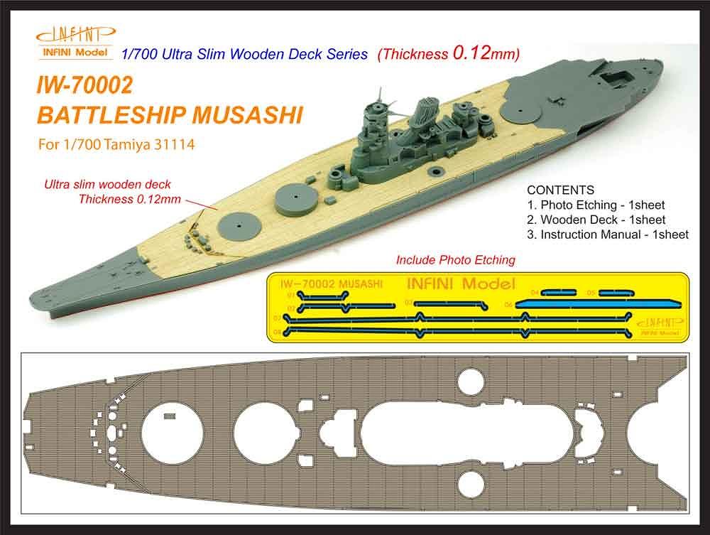 【新製品】IW-70002)戦艦 武蔵 木製甲板