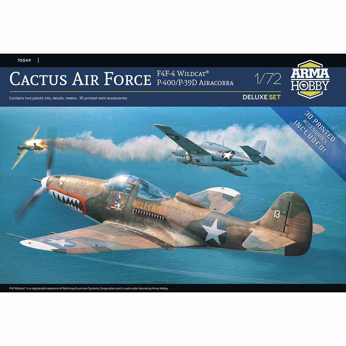 【新製品】70049 1/72 カクタスエアフォース F4F-4 & P-39 デュアルコンボデラックスセット