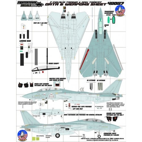 【新製品】48087 F-14A/B/D トムキャット データ&ウエポンシート