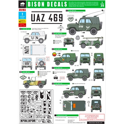 【新製品】[2014543519309] 35193)UAZ 469 デカールセット