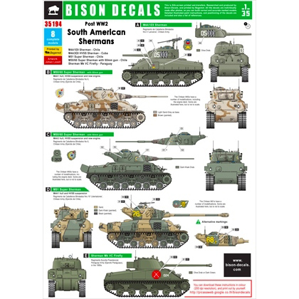 【新製品】[2014543519408] 35194)南米各国のシャーマン戦車 デカールセット