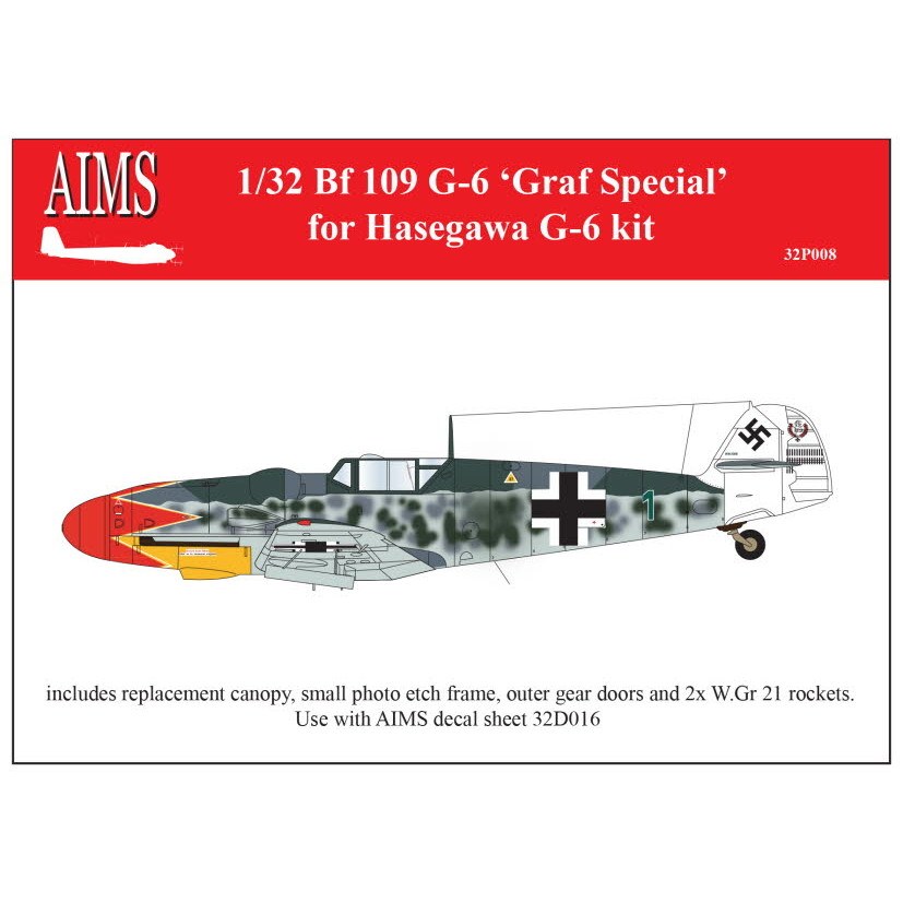 【新製品】32P008 メッサーシュミット Bf109G-6 グラーフスペシャル ハセガワ用