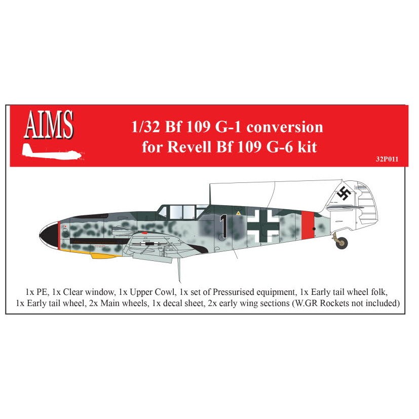 【新製品】32P011 メッサーシュミット Bf109G-1 コンバージョンセット レベル用