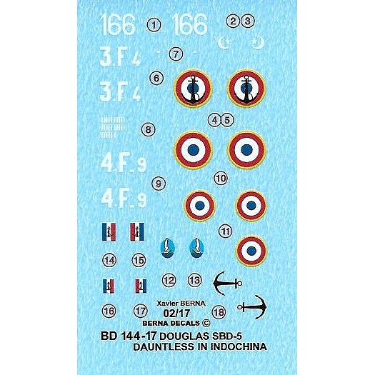 【新製品】BD144-17)ダグラス SBD-5 ドーントレス フランス海軍