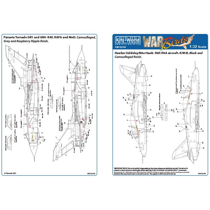 【新製品】KW132153 BAe ホーク/パナビア トーネード Gr.1/4 ステンシル