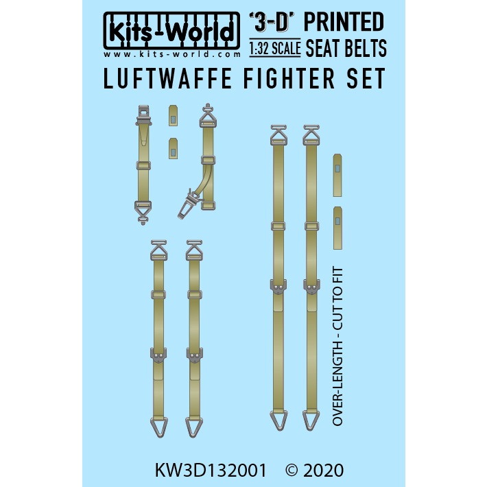 【新製品】KW3D0001 WWII ドイツ空軍戦闘機用シートベルトセット（3Dデカール）