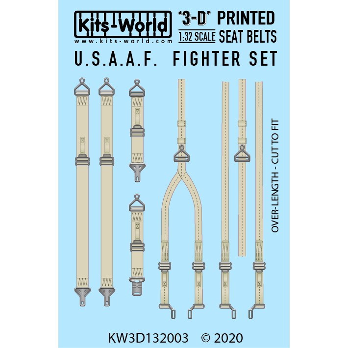 【新製品】KW3D0003 WWII アメリカ空軍戦闘機用シートベルトセット（3Dデカール）