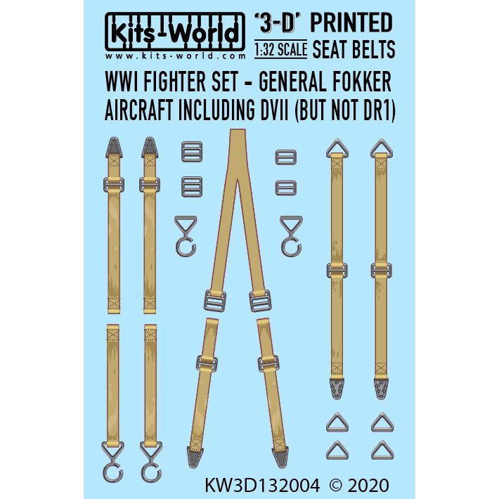 【新製品】KW3D0004 フォッカーDVII シートベルトセット（3Dデカール）