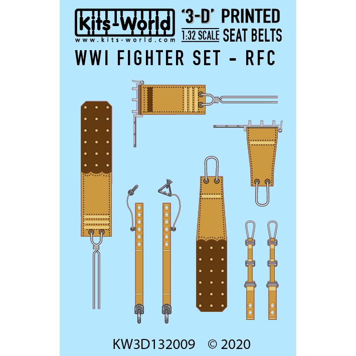 【新製品】KW3D0009 WWI イギリス空軍戦闘機シートベルトセット（3Dデカール）