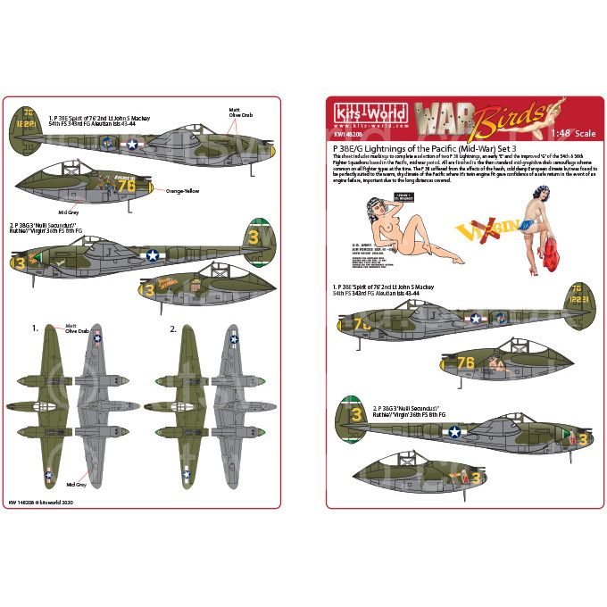 【新製品】KW148208 ロッキード P-38E/G ライトニング