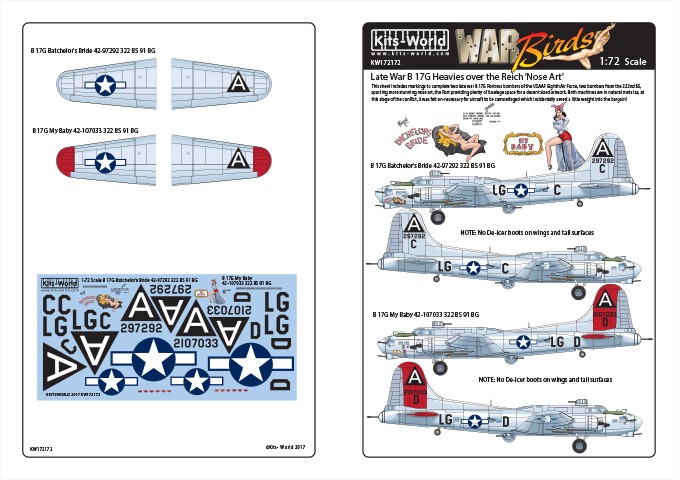 【新製品】KW172172 ボーイング B-17G フライングフォートレス ノーズアート