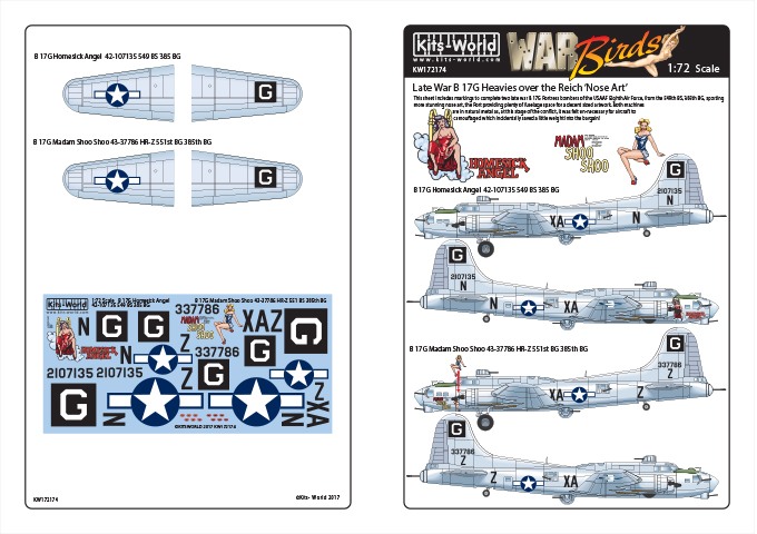 【新製品】KW172174 ボーイング B-17G フライングフォートレス ノーズアート