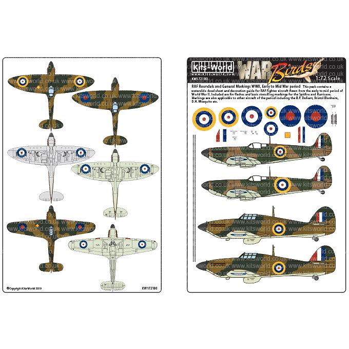 【新製品】KW72180 WWII初期-中期 イギリス空軍 ラウンデル&汎用マーキング