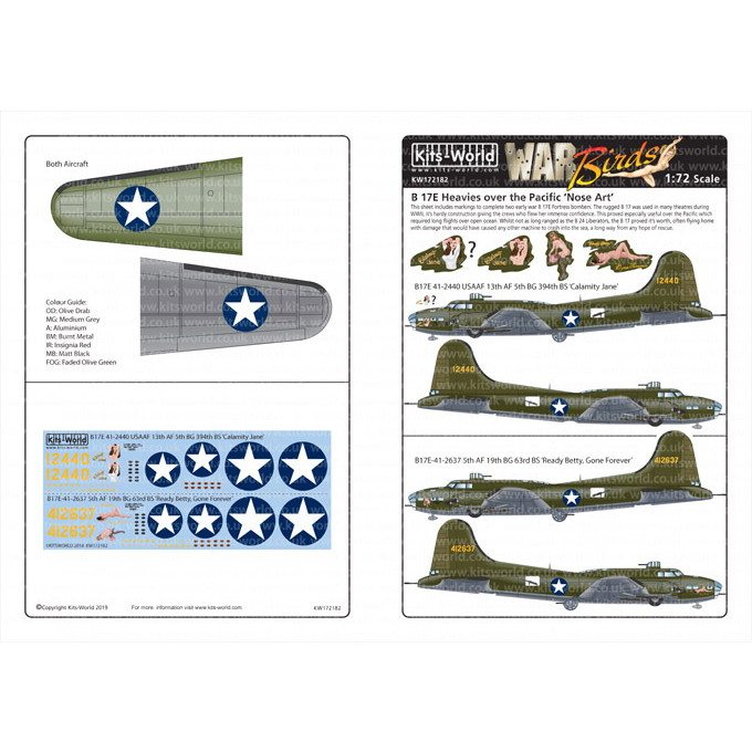 【新製品】KW172182 ボーイング B-17E フライングフォートレス ノーズアート