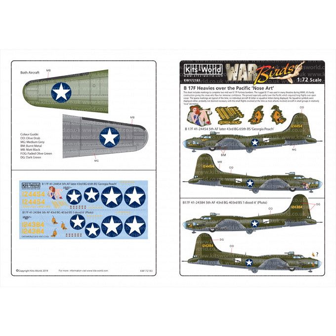 【新製品】KW172183 ボーイング B-17F フライングフォートレス ノーズアート